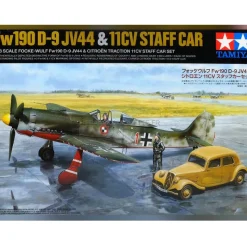 Maquette véhicule militaire : Staff car set - Focke-Wulf Fw190 D-9 JV44 & Citroën traction 11 CV - Tamiya