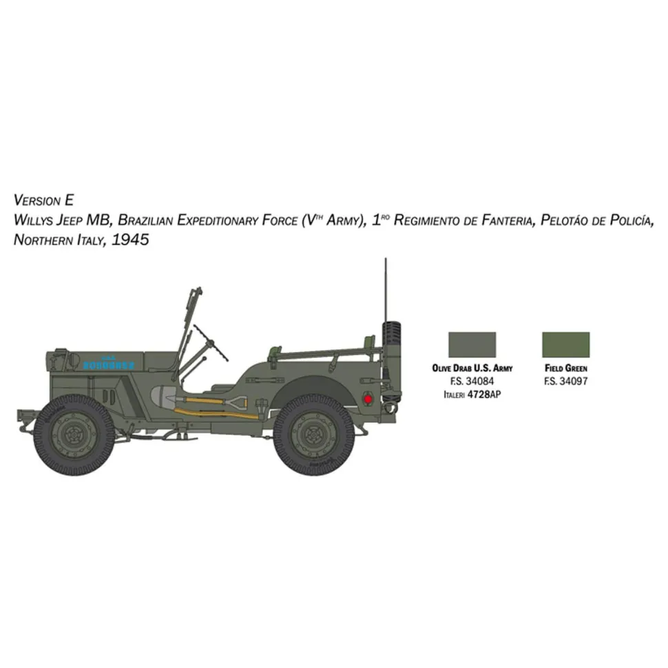Maquette véhicule militaire : Jeep Willys MB 80ème anniversaire 1941-2021 - Italeri