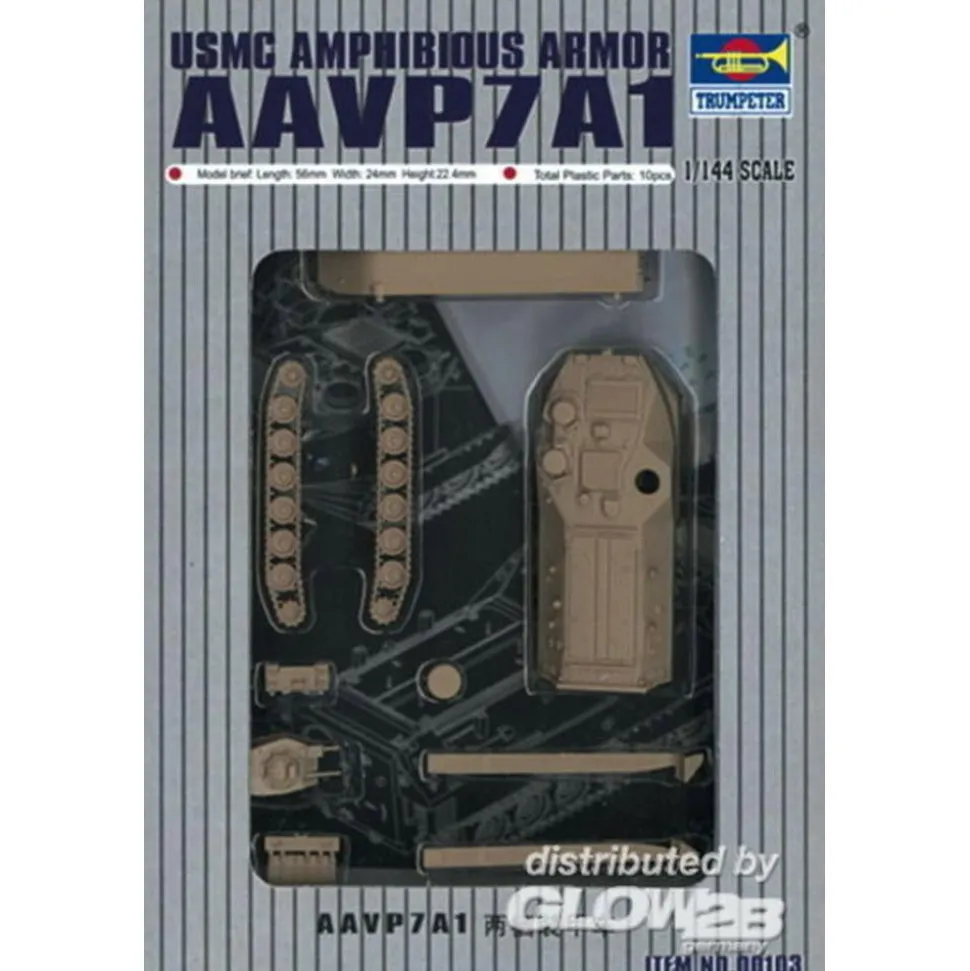 Maquette véhicule militaire : Véhicule blindé amphibie AAVP7A1 - Trumpeter