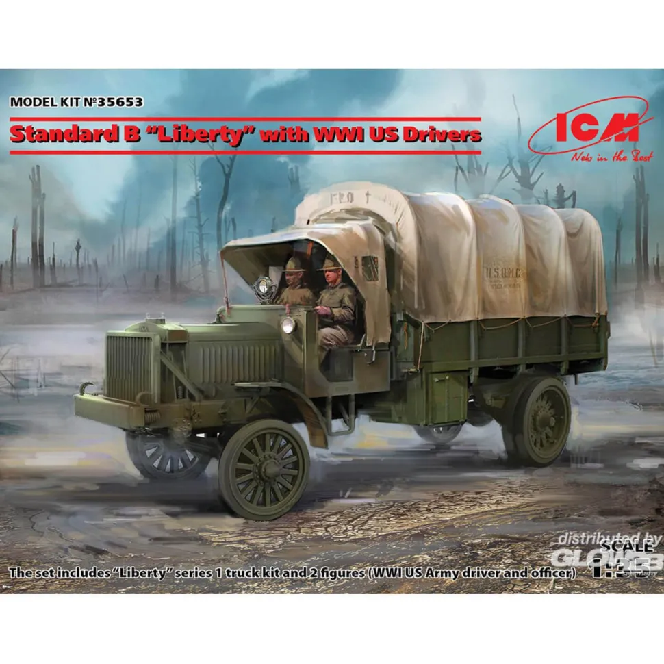 Maquette Véhicule militaire : Standard B Liberty with WWI US Drivers - ICM