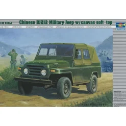 Maquette véhicule militaire : Jeep militaire chinoise BJ212 avec toit souple en toile - Trumpeter