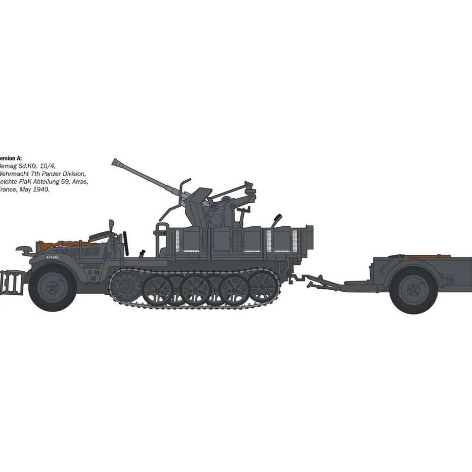 Maquette véhicule militaire Sd.Kfz.10/4 Flak 30 - 1/35 - Italeri