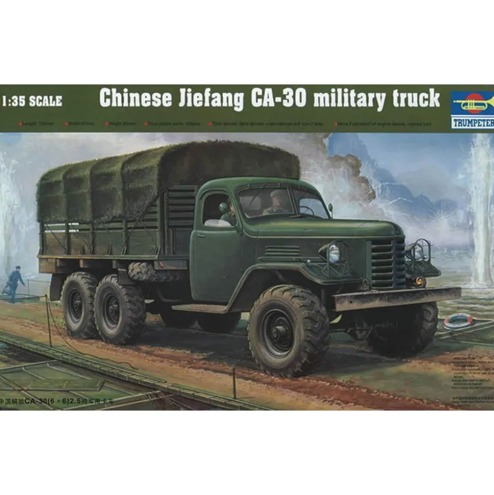 Maquette véhicule militaire : Camion militaire chinois Jiefang CA-30 - Trumpeter