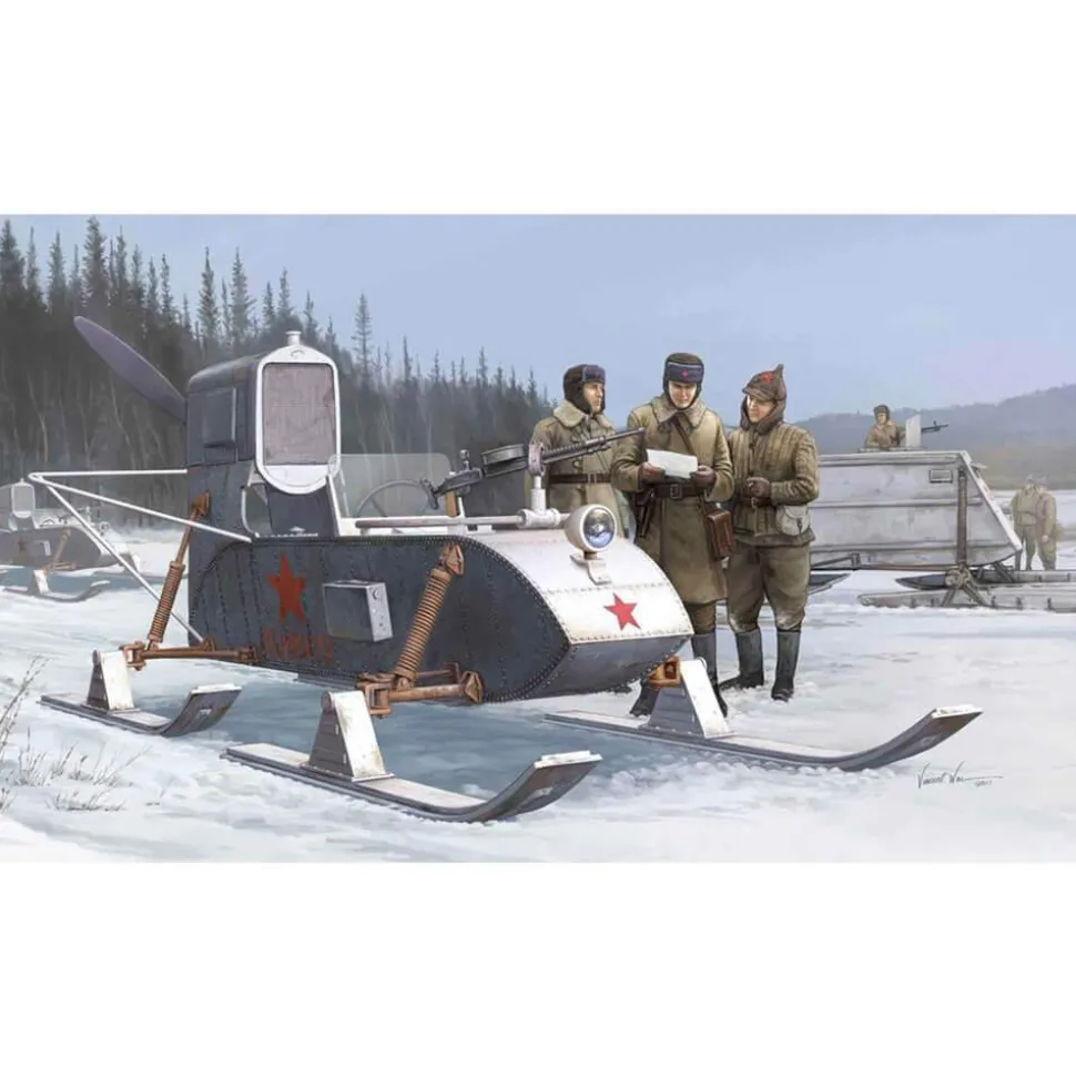 Maquette véhicule militaire : Aerosan Soviétique RF-8 - Trumpeter