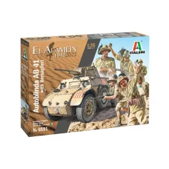 Maquette véhicule militaire et figurines : AB 41 et Infanterie Italienne - Italeri