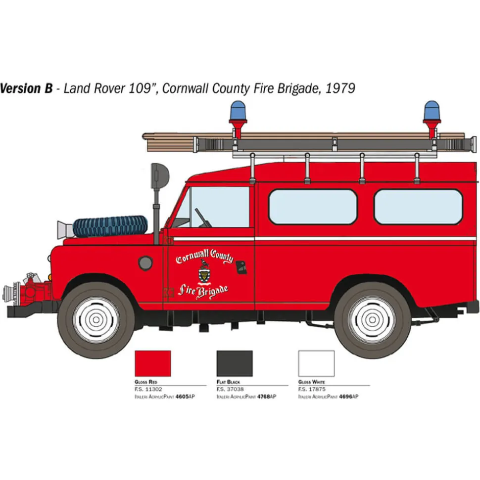 Maquette véhicule pompiers : Land Rover Pompiers - Italeri