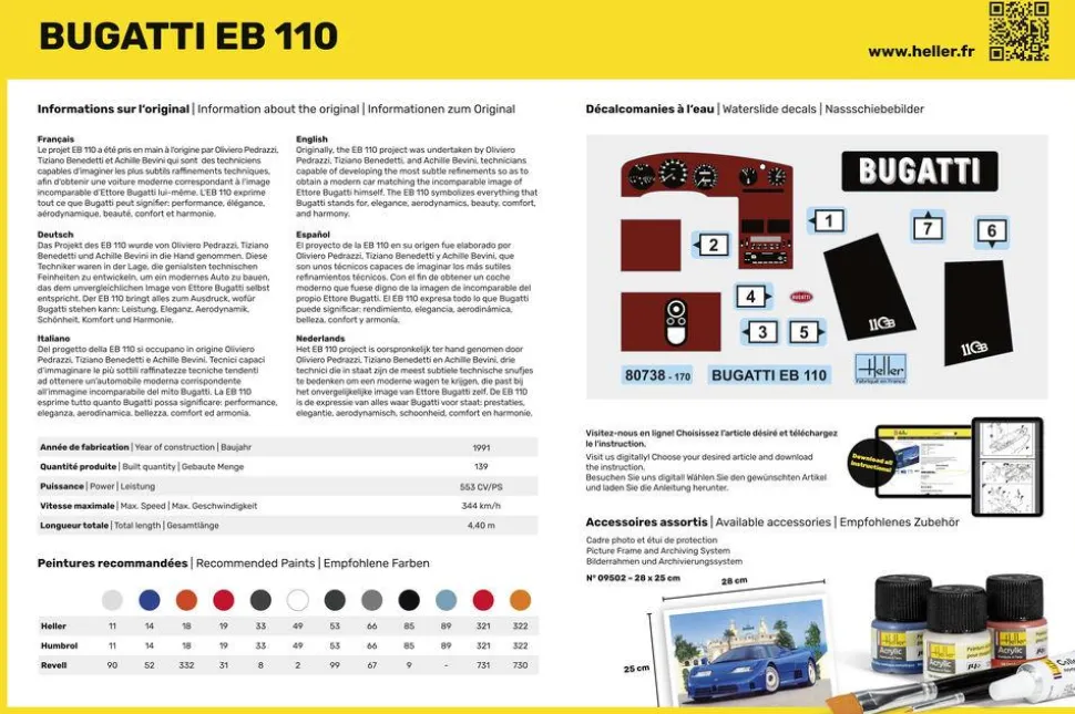 Maquette voiture : Bugatti Eb 110 - Heller