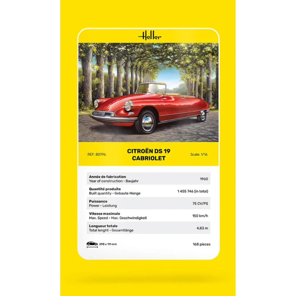 Maquette voiture : DS 19 cabriolet - Heller