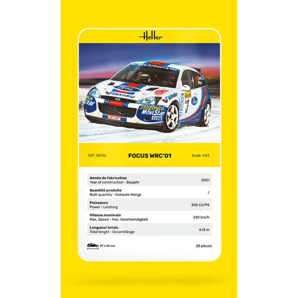 Maquette voiture : Ford Focus WCR 2001 - Heller