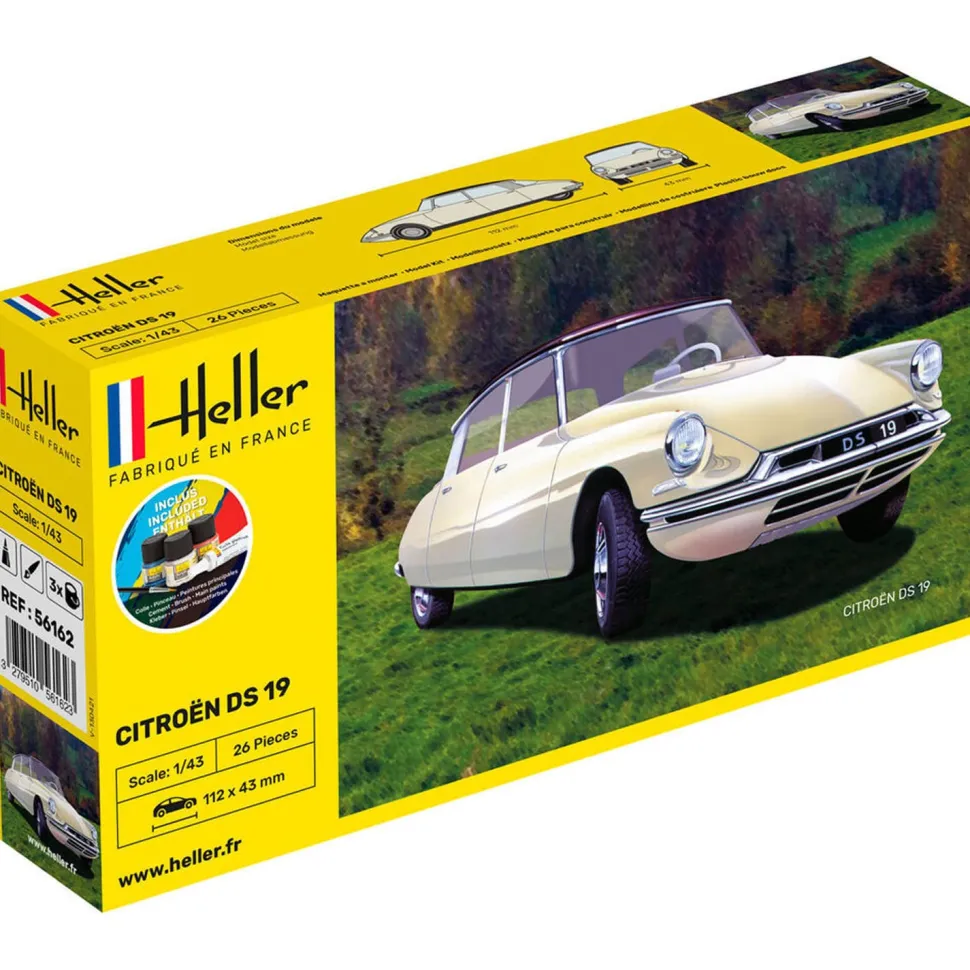 Maquette voiture : Kit : Citroën DS 19 - Heller