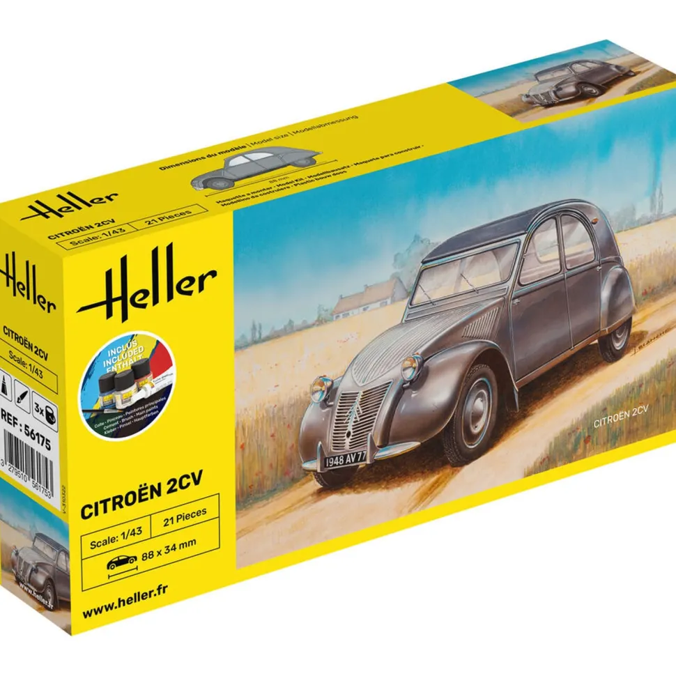 Maquette voiture : Kit : Citroën 2 CV - Heller