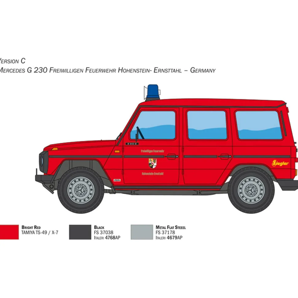 Maquette voiture : Mercedes G230 Pompiers - Italeri