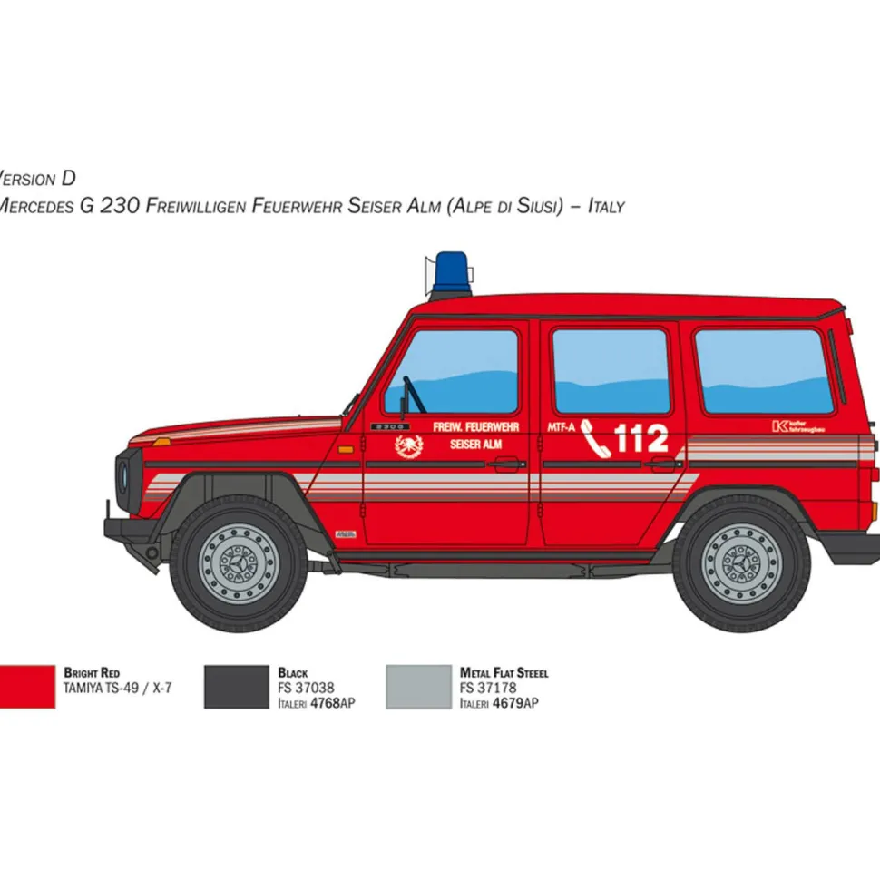 Maquette voiture : Mercedes G230 Pompiers - Italeri