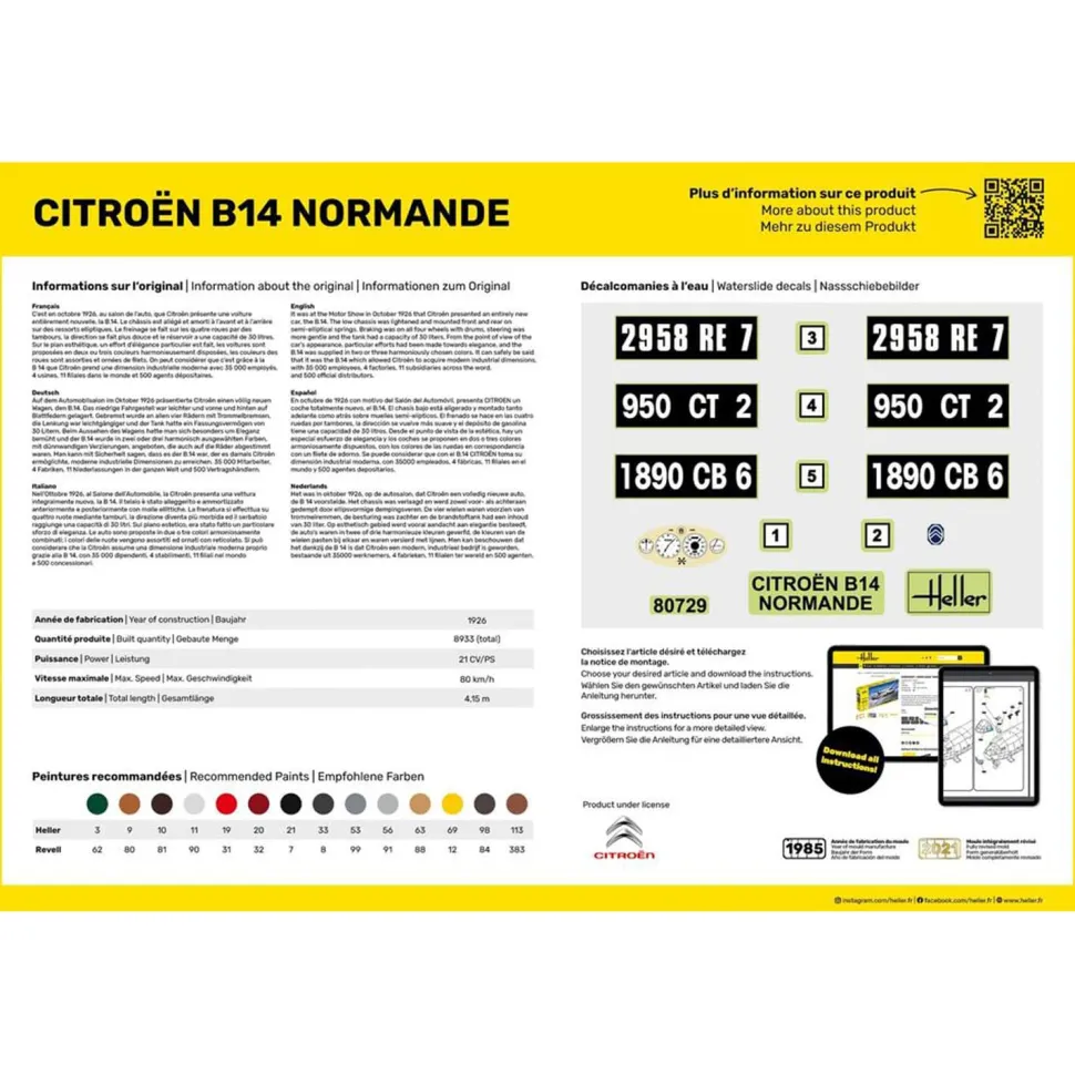Maquette voiture : Citroën B14 Normandie - Heller