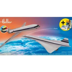 Maquettes Avions : STARTER KIT - Caravelle + Concorde - Heller