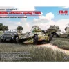 Maquettes véhicules militaires : Panhard 178 AMD-35, FCM 36, Laffly V15T - ICM