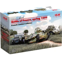 Maquettes véhicules militaires : Panhard 178 AMD-35, FCM 36, Laffly V15T - ICM