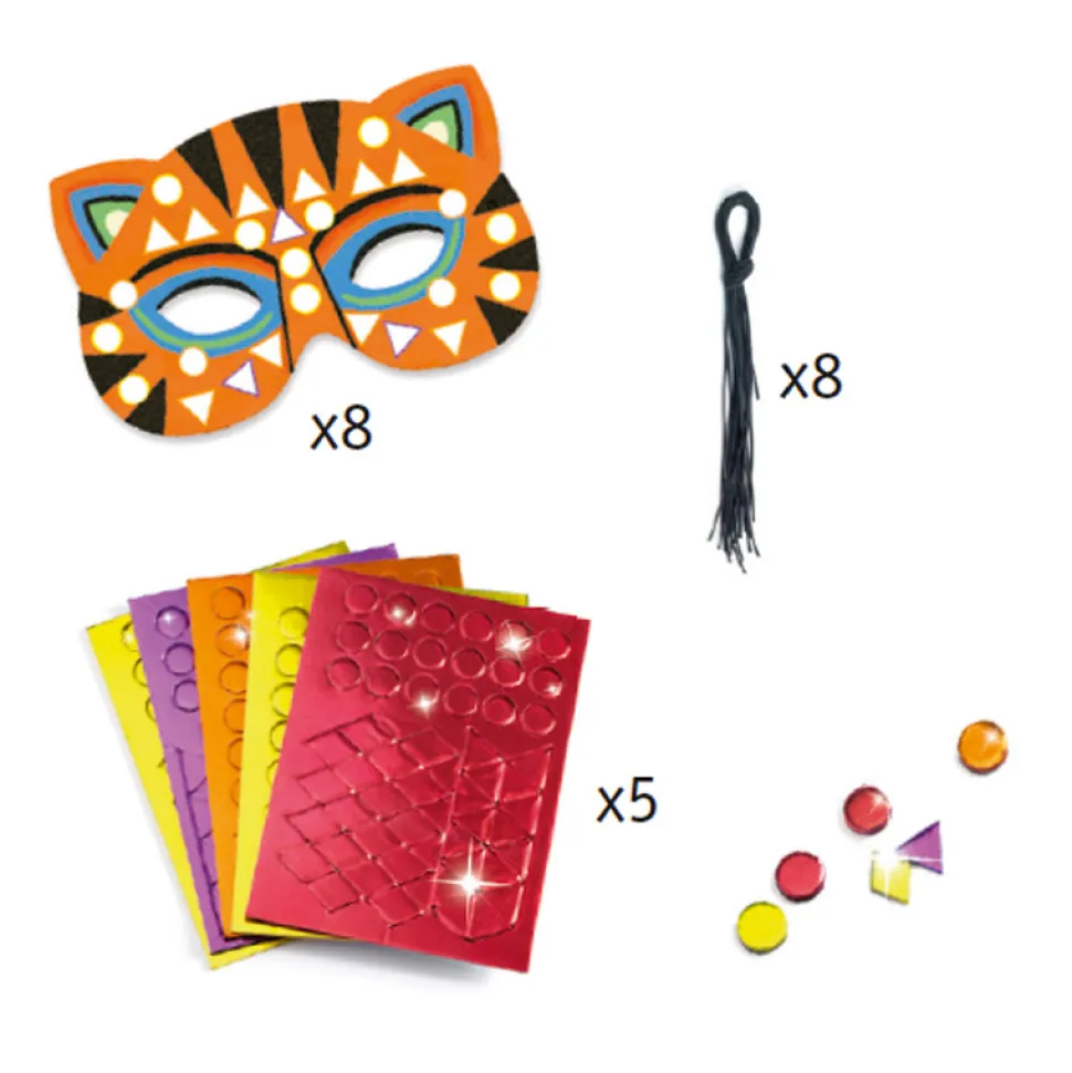 Masques mosaïque : Animaux de la jungle - Djeco