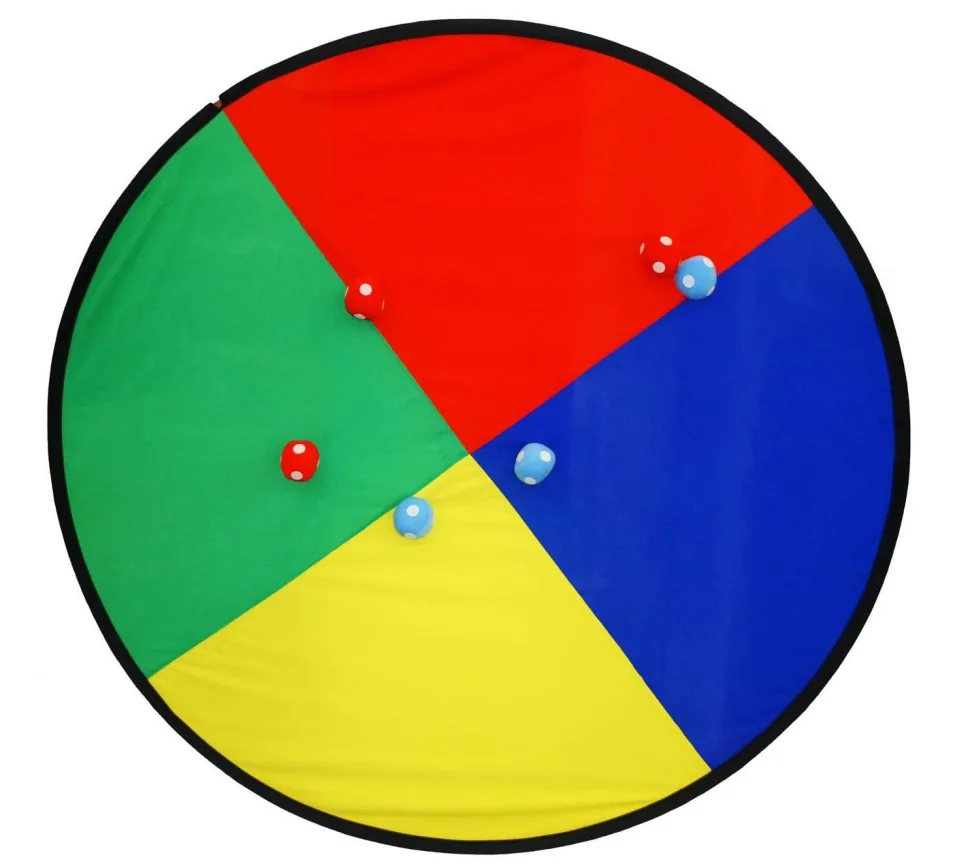 Mega disque de tire Ø 150 cm avec 6 balles adhésives - Eduplay