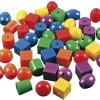 Mega-perles à enfiler diam. 4,5 cm, set de 48 pces + 6 ficelles - Eduplay