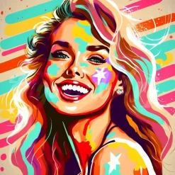 Mini broderie diamant : Blonde Pop Art - sans chassis en bois - Figured'Art