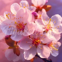 Mini broderie diamant : Floraison des Cerisiers - sans chassis en bois - Figured'Art