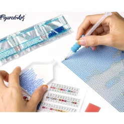 Mini broderie diamant : Zèbre Néon - toile tendue sur chassis - Figured'Art