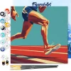 Mini peinture au numéro : Affiche sportive Athletisme - toile tendue sur chassis - Figured'Art