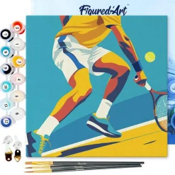 Mini peinture au numéro : Affiche sportive Tennis - toile tendue sur chassis - Figured'Art