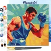 Mini peinture au numéro : Affiche sportive Boxe - toile tendue sur chassis - Figured'Art