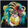 Mini peinture au numéro : Babouin Pop Art - toile tendue sur chassis - Figured'Art
