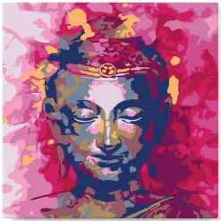 Mini peinture au numéro : Bouddha précieux - toile tendue sur chassis - Figured'Art
