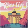 Mini peinture au numéro : Berlin - toile tendue sur chassis - Figured'Art