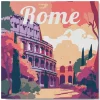 Mini peinture au numéro : Colisée de Rome - toile tendue sur chassis - Figured'Art