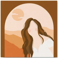 Mini peinture au numéro : Femme et Arcade - toile tendue sur chassis - Figured'Art