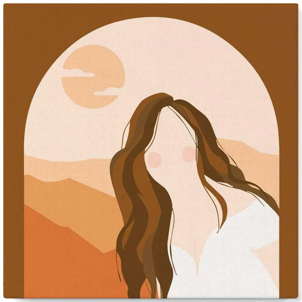 Mini peinture au numéro : Femme et Arcade - toile tendue sur chassis - Figured'Art