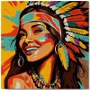 Mini peinture au numéro : Femme Native Pop Art - toile tendue sur chassis - Figured'Art