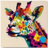 Mini peinture au numéro : Girafe Abstraite Pop Art - toile tendue sur chassis - Figured'Art