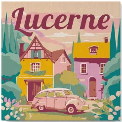 Mini peinture au numéro : Lucerne - toile tendue sur chassis - Figured'Art