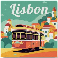 Mini peinture au numéro : Lisbonne - toile tendue sur chassis - Figured'Art