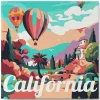 Mini peinture au numéro : Montgolfière en Californie - toile tendue sur chassis - Figured'Art