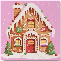 Mini peinture au numéro : Maison en Pain d'Épice - toile tendue sur chassis - Figured'Art