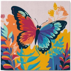 Mini peinture au numéro : Papillon Tropical - toile tendue sur chassis - Figured'Art
