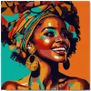 Mini peinture au numéro : Reine Africaine Pop Art - toile tendue sur chassis - Figured'Art