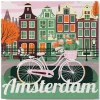 Mini peinture au numéro : Vélo à Amsterdam - toile tendue sur chassis - Figured'Art