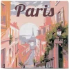 Mini peinture au numéro : Vue de Paris - toile tendue sur chassis - Figured'Art