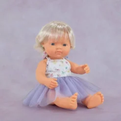 ML Poupées : POUPÉE FILLE EUROPÉENNE avec IMPLANT AUDITIF HABILLÉES 38 cm - Miniland
