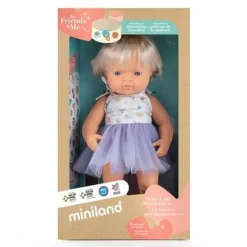 ML Poupées : POUPÉE FILLE EUROPÉENNE avec IMPLANT AUDITIF HABILLÉES 38 cm - Miniland