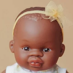 ML Poupées: POUPÉE BÉBÉ FILLE AFRICAINE HABILLÉES 21cm - Miniland
