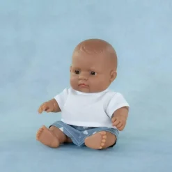 ML Poupées: POUPÉE BÉBÉ GARCON LATINO-AMERICAIN HABILLÉES 21cm - Miniland